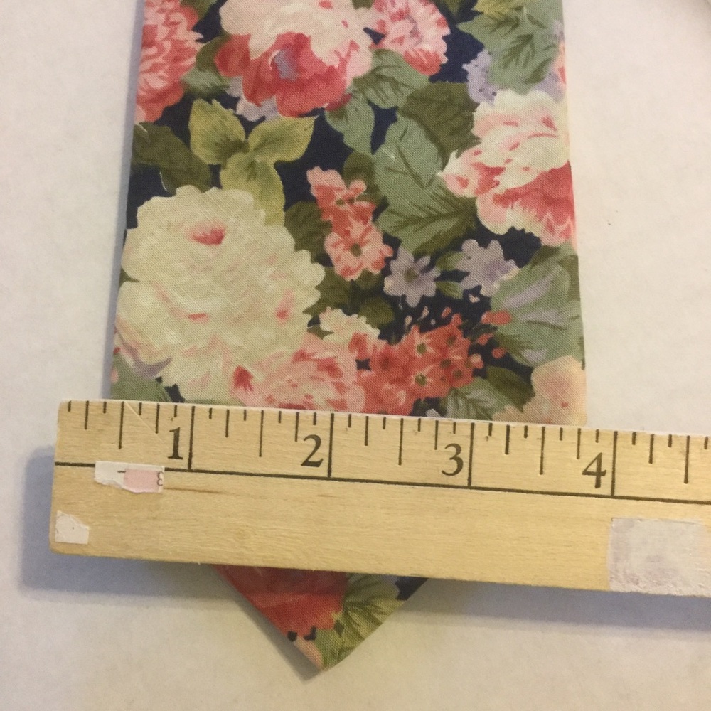 NECKTIE FLORAL PRINT / Navy background - Picture 4 of 4